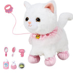 Interactive Walking Plush Cat with Remote Leash & Voice Control