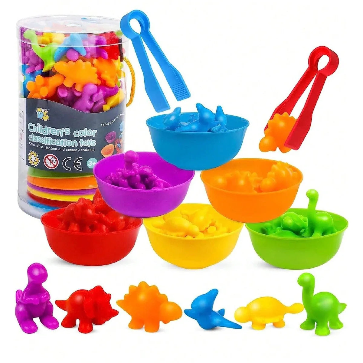 Children Counting and Sorting Toy with Pom Poms and Tweezers Set