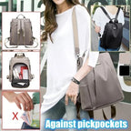 New fashion nylon solid color lightweight waterproof large capacity detachable shoulder strap multi functional women's backpack