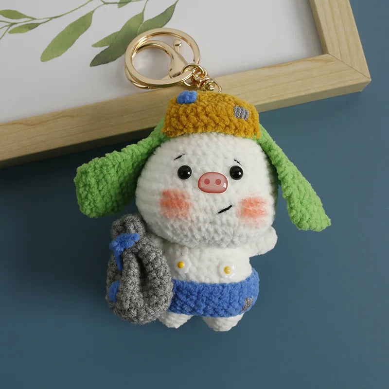 Cute Crochet Animal Doll Keychain Sheep Puppy Bag Charm