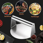 Heavy Duty Stainless Steel Smash Burger Press – BBQ Patty Smasher & Meat Press Tool - 10cm