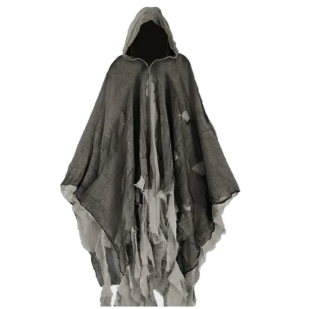 Horror Zombie Tattered Hooded Capes Unisex Halloween Ghost Dementors Cosplay Costume Day of The Dead Party Props Cloaks