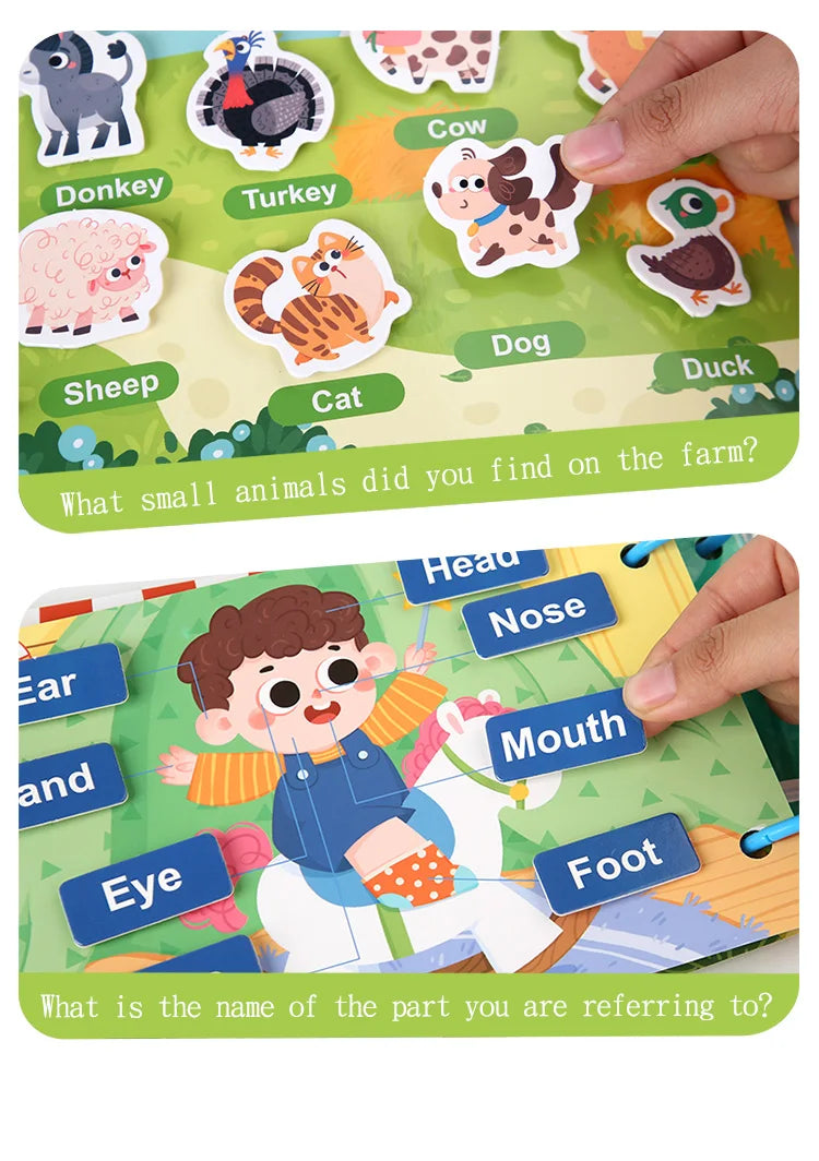 Montessori Busy Book for Kids Interactive Learning Activity Book