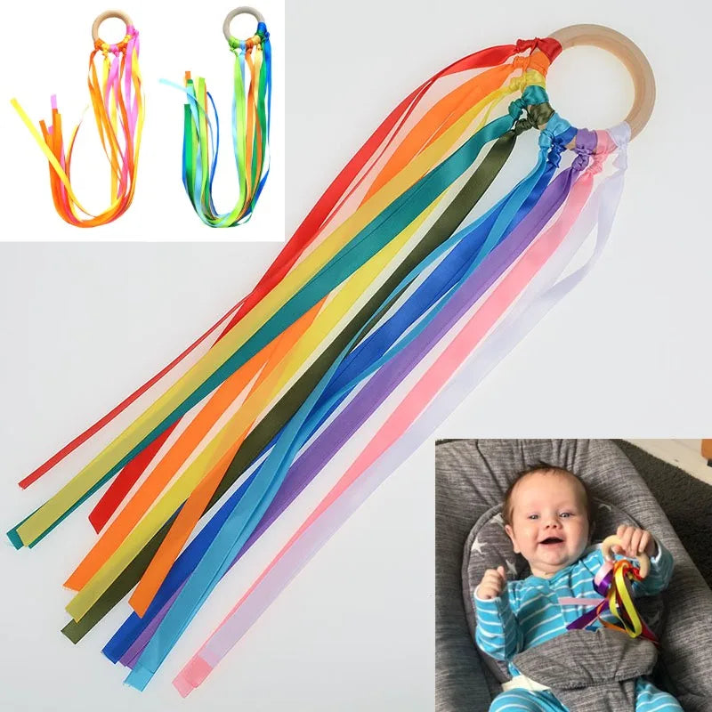 Montessori Baby Sensory Ribbon Ring Toy