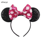 Embroidered Sequin Ears Bow Headband for Women & Girls