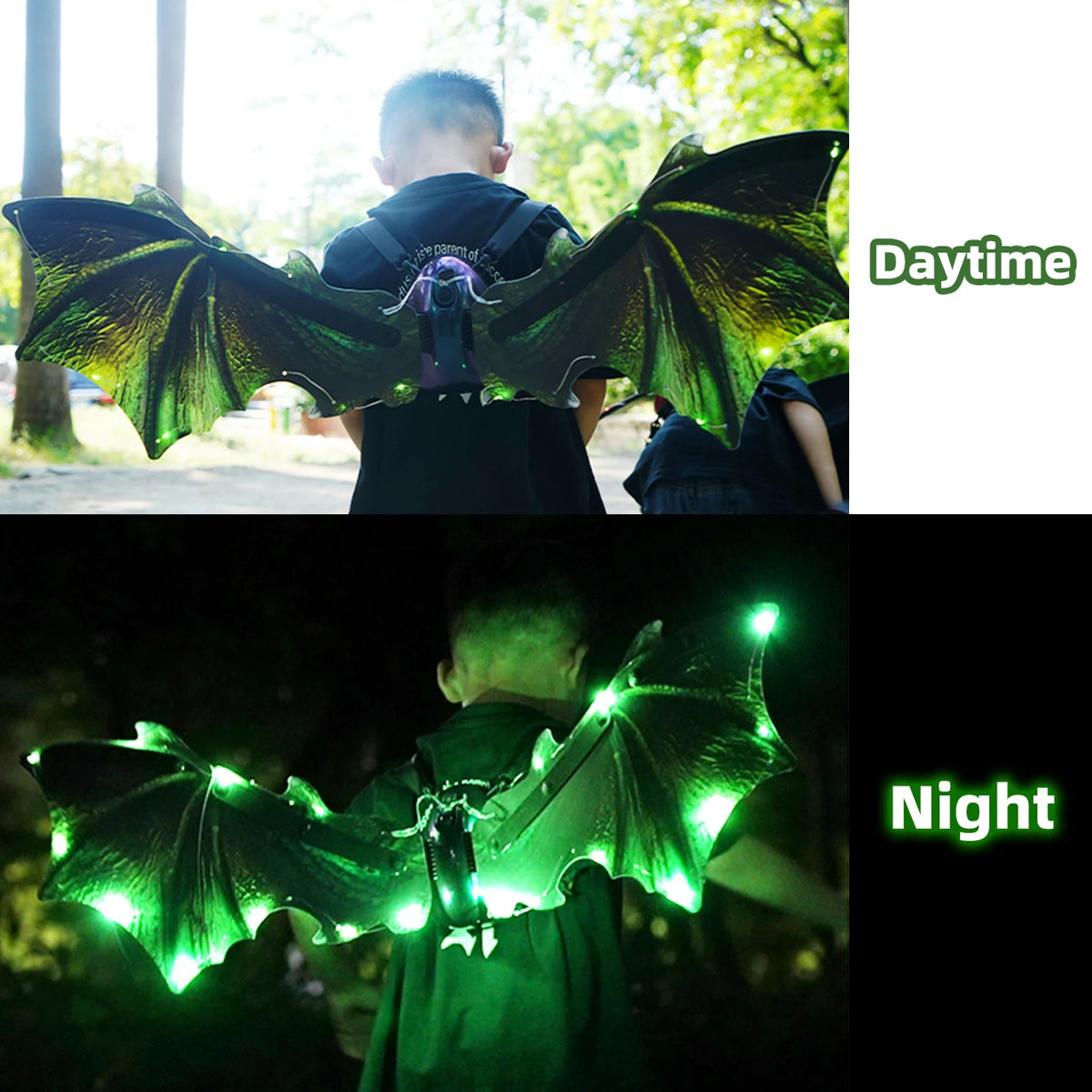 Electric Luminous Dinosaur Elf Wings Kids Toy, Glowing Wing Prop for Boys, Gift for Outdoor Party Festival Cosplay Holiday Decor