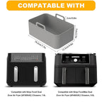 2Pcs Air Fryer Silicone Pot Air Fryer Liner Heat Resistant Air Fryer Silicone Basket Rectangle Baking Pan for Oven Microwave