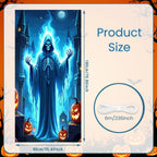 72.83x35.43 Inch Halloween Door Banner Polyester Ghost Hospital Scary Head Scene Decoration Halloween Party Supplies Photography