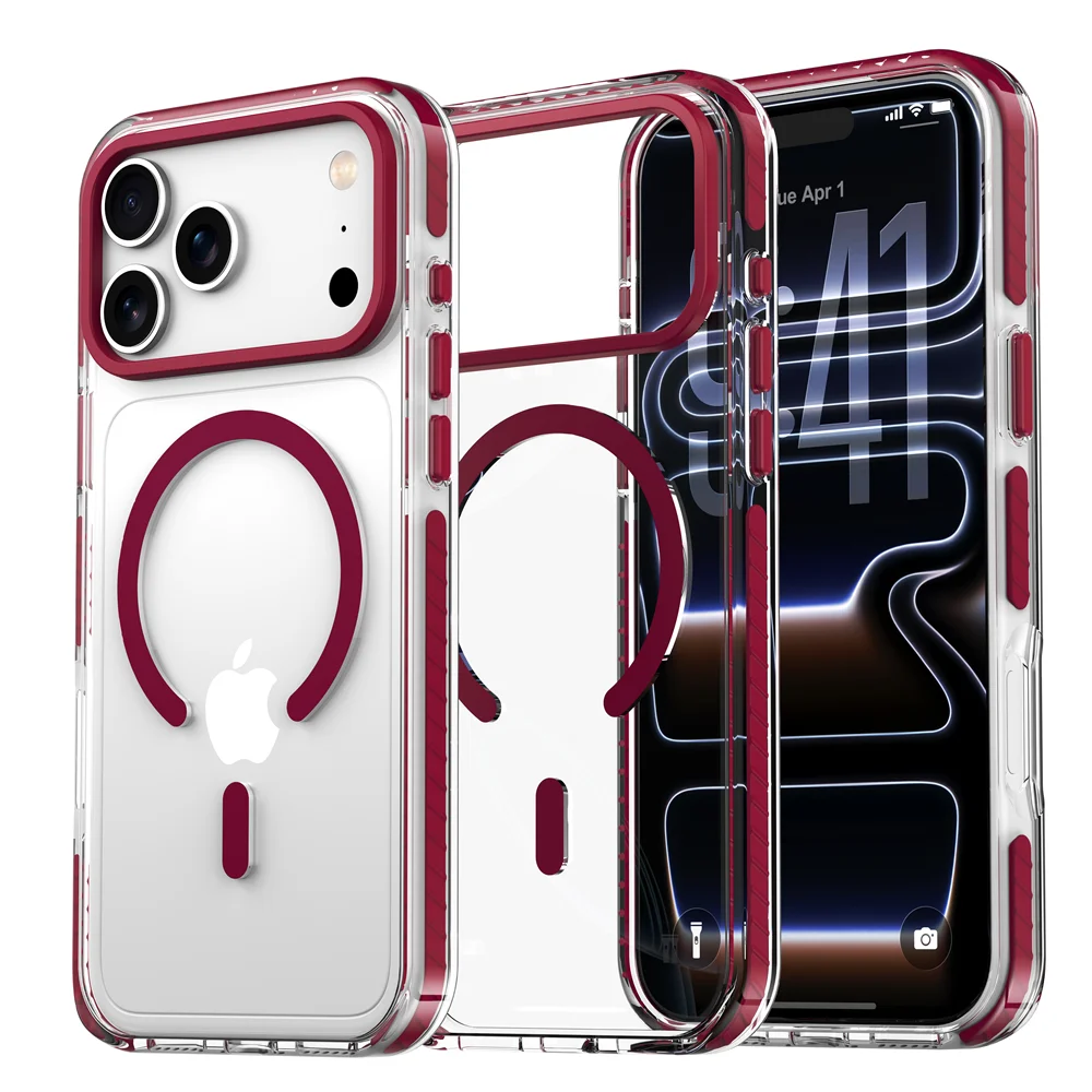 Luxury Magnetic Colorful Border Case for iPhone 18 17 16 15 14 Plus 13 12 Pro Max For Magsafe Wireless Charge Shockproof Cover