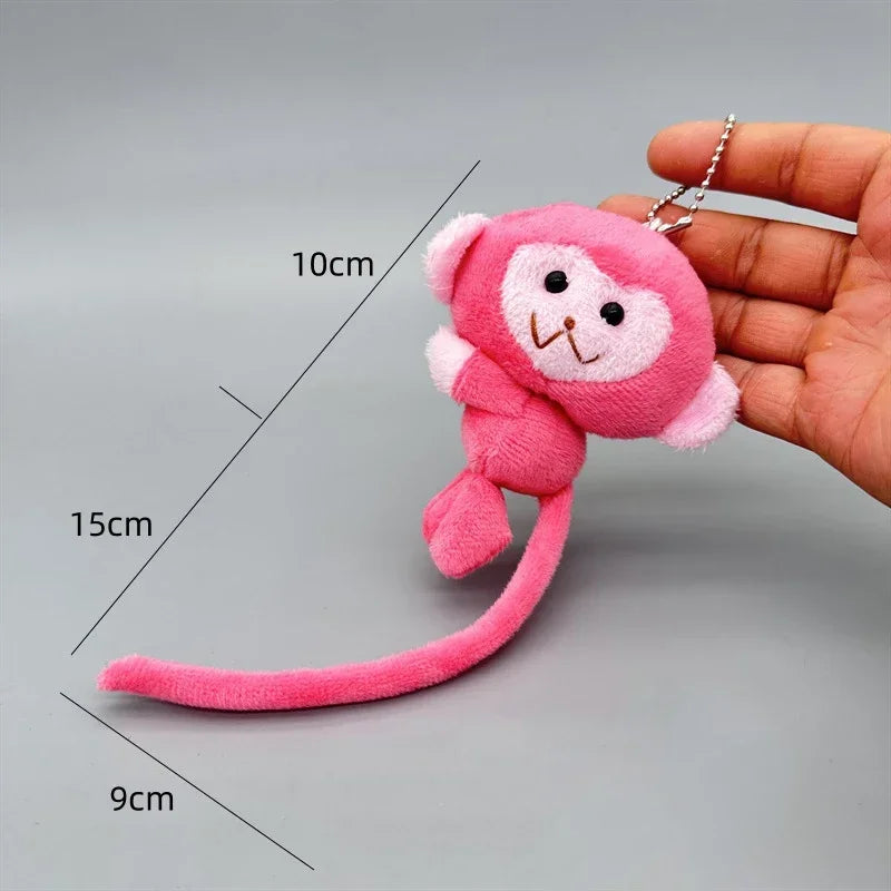 Long Tailed Monkey Plush Keychain Cute Bag Charm