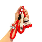 Crochet Badminton Keychain Mini Sports Bag Charm