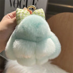 Cute Rabbit Bow Plush Keychain Bag Charm Gift for Girls and Women