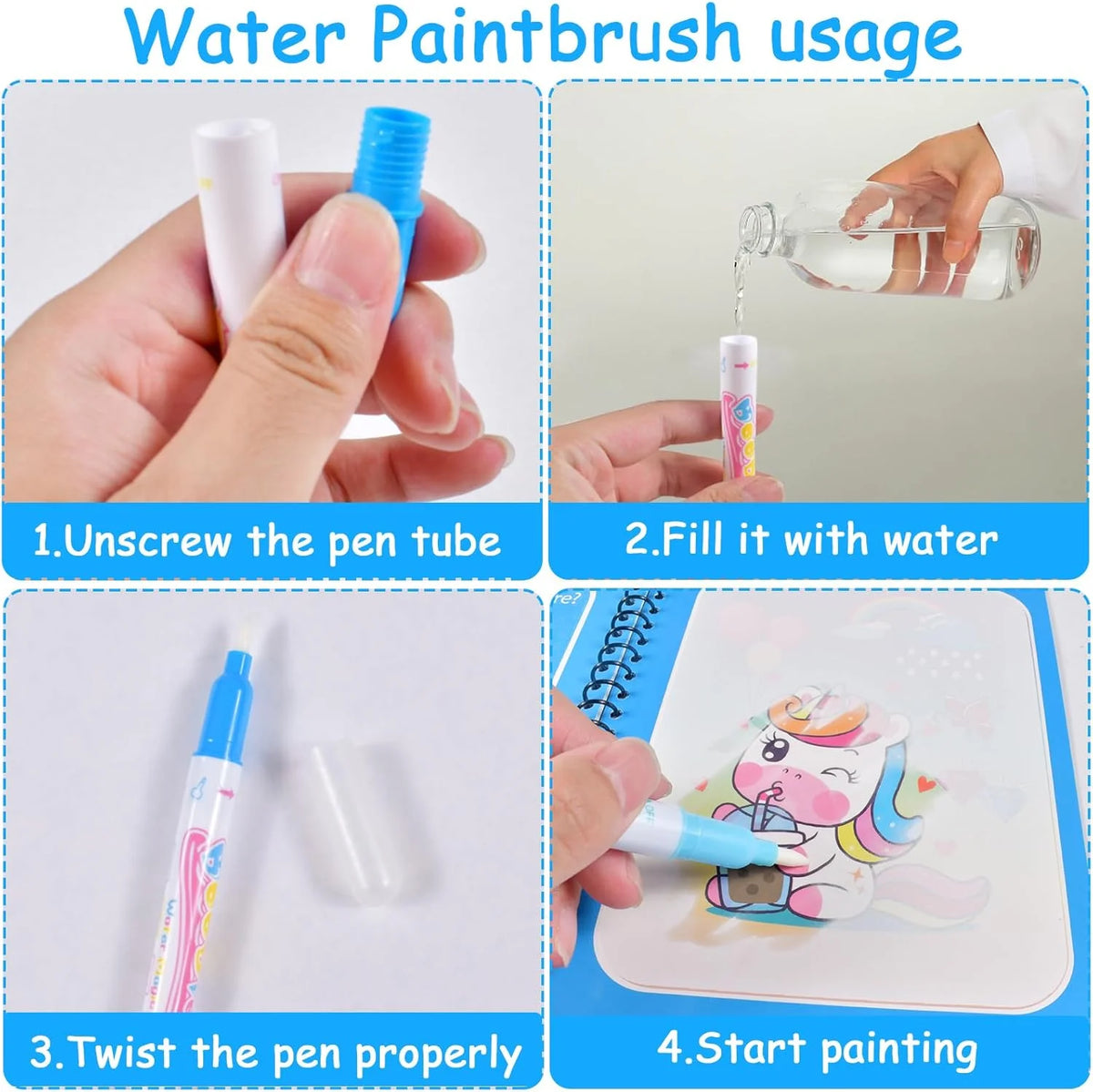 Magic Water Drawing Book – Reusable Mess-Free Painting Toy
