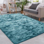 Tie Dyed Dark Gray Carpet Shaggy Rugs for Living Room Bed Room Baby Floor Mats Non-Slip Washable Home Decor Blanket