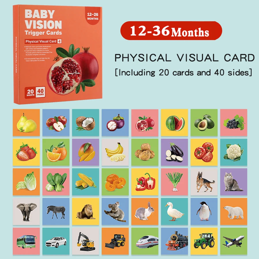 Baby Visual Stimulation Montessori High Contrast Flash Cards