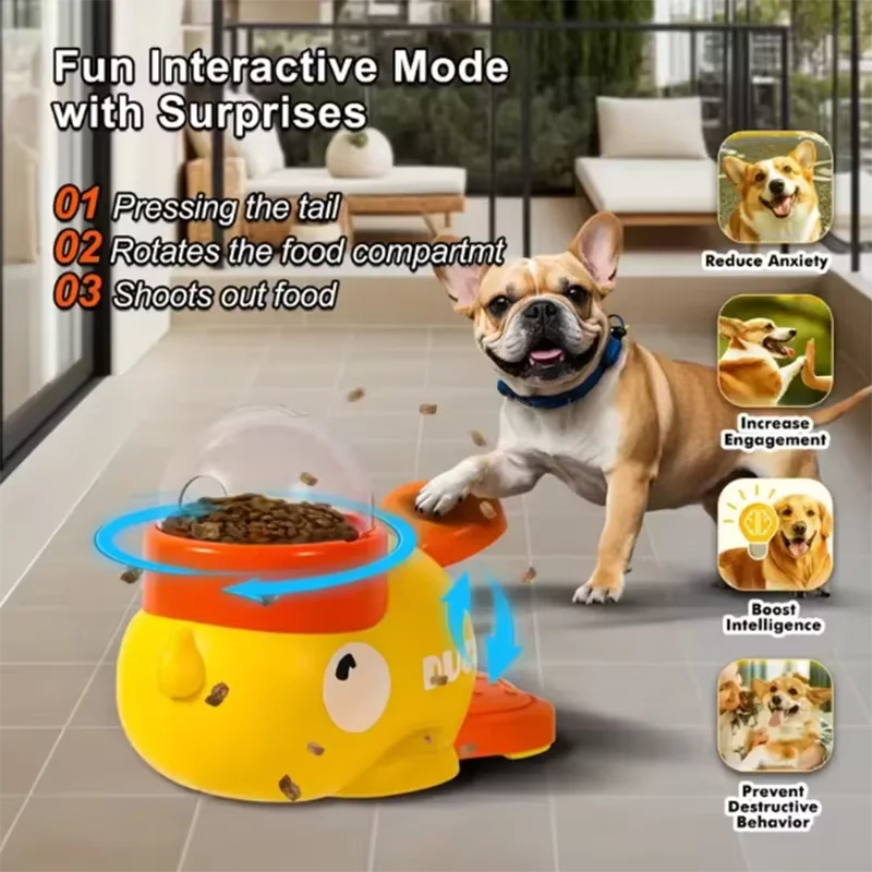 Interactive Duck Pet Feeder Puzzle Toy Slow Feeding Anti Slip
