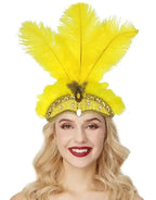 1920s Crystal Feather Flapper Headband for Women