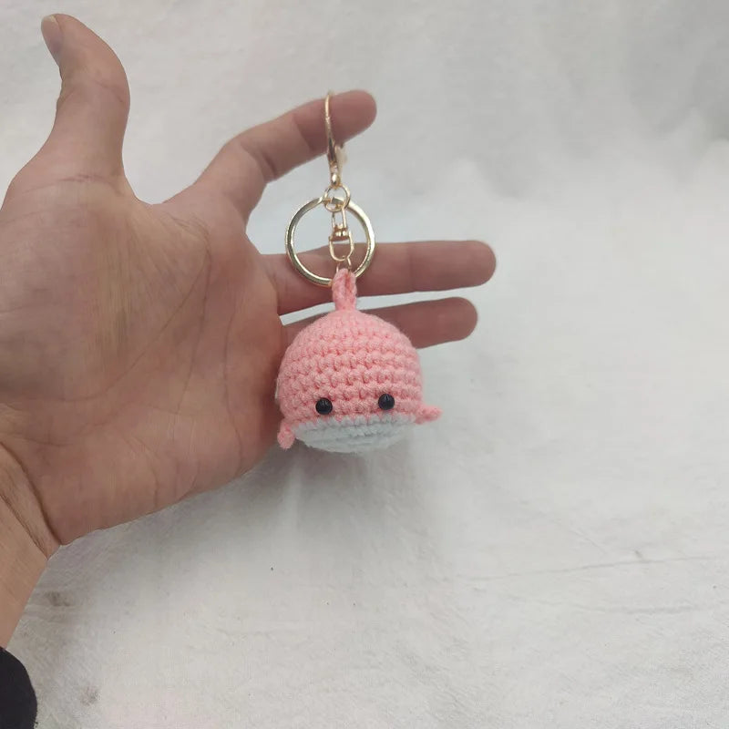 Cute Bear Couple Crochet Keychain Set Mini Animal Doll Charm
