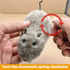 Wind-Up Plush Mouse Interactive Pet Toy for Cats and Dogs Play
