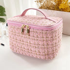 Knitted Portable Makeup Bag with Large Storage Capacity