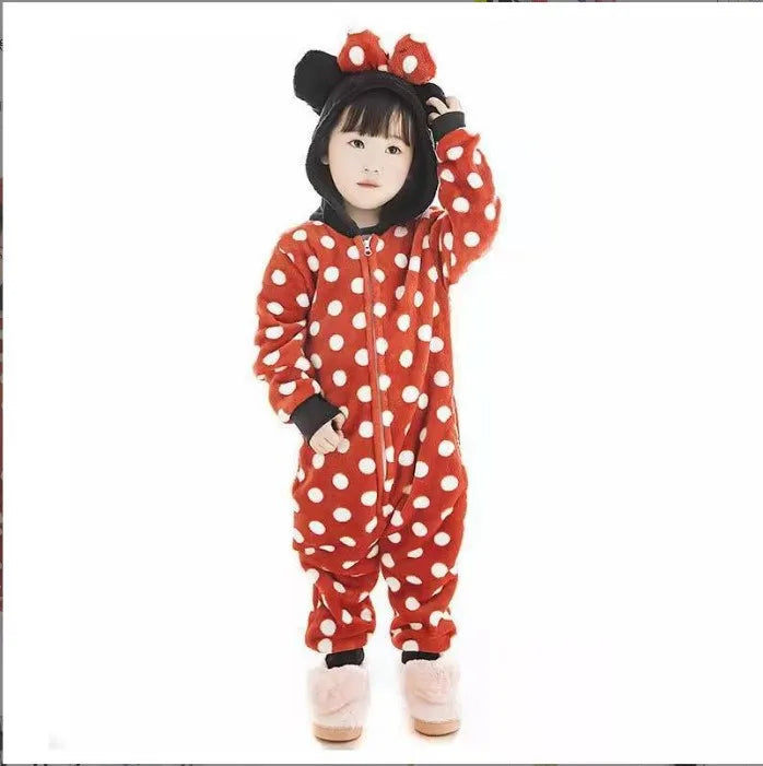 Cartoon Kigurumi For Children Kids' Animal Onesie Pyjamas Dog Wolf Dragon Dinosaur Halloween Carnival One-piece Costume Homewear