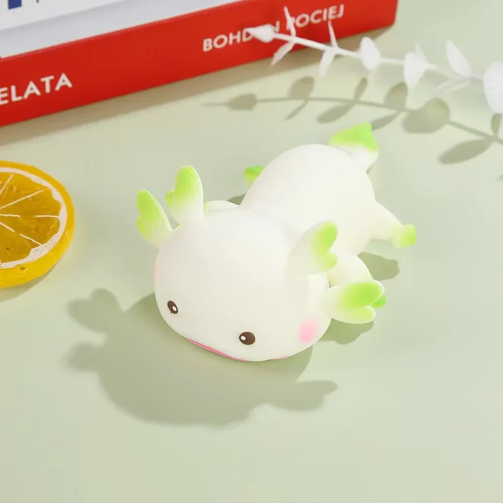 1/4pcs Axolotl Squeeze Ball Cute Fish Relax Cartoon Antistress Squishy Stress Relief Slow Rising For Adult Kids Stretch Toys