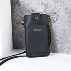 2024 new solid color fashion simple shoulder bag slung mobile phone bag women's driver's license card wallet