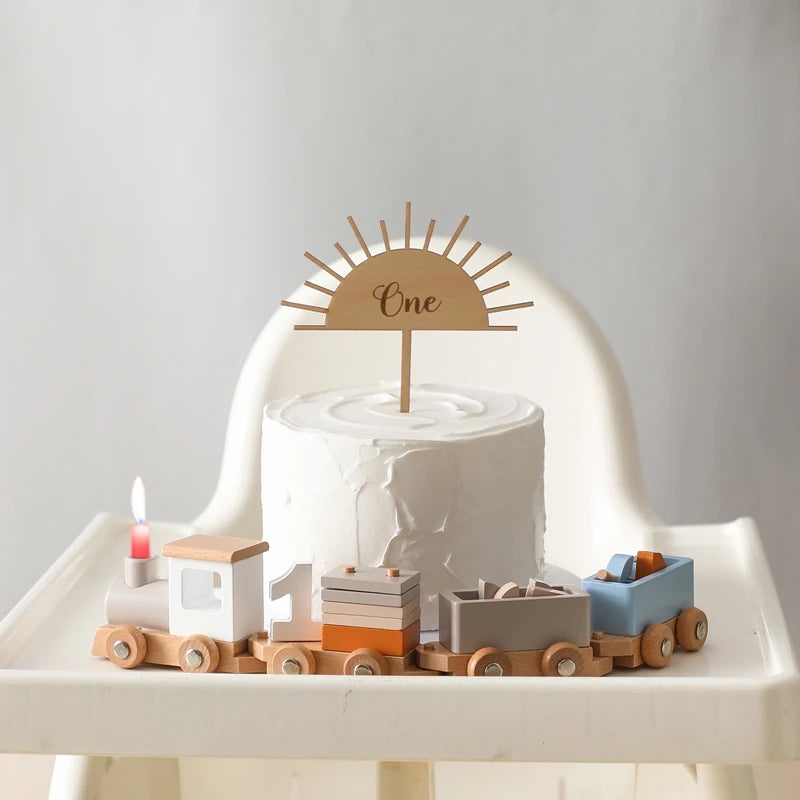 Wooden Montessori Train Learning Toy for Toddlers and Preschool Kids
