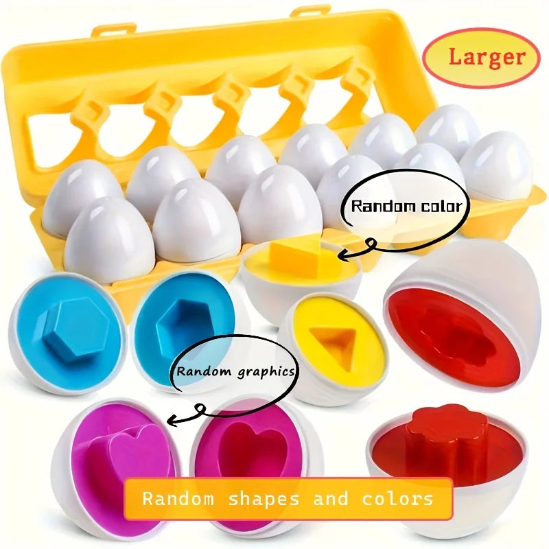 Color & Shape Matching Egg Toy Set – Montessori Learning Puzzle