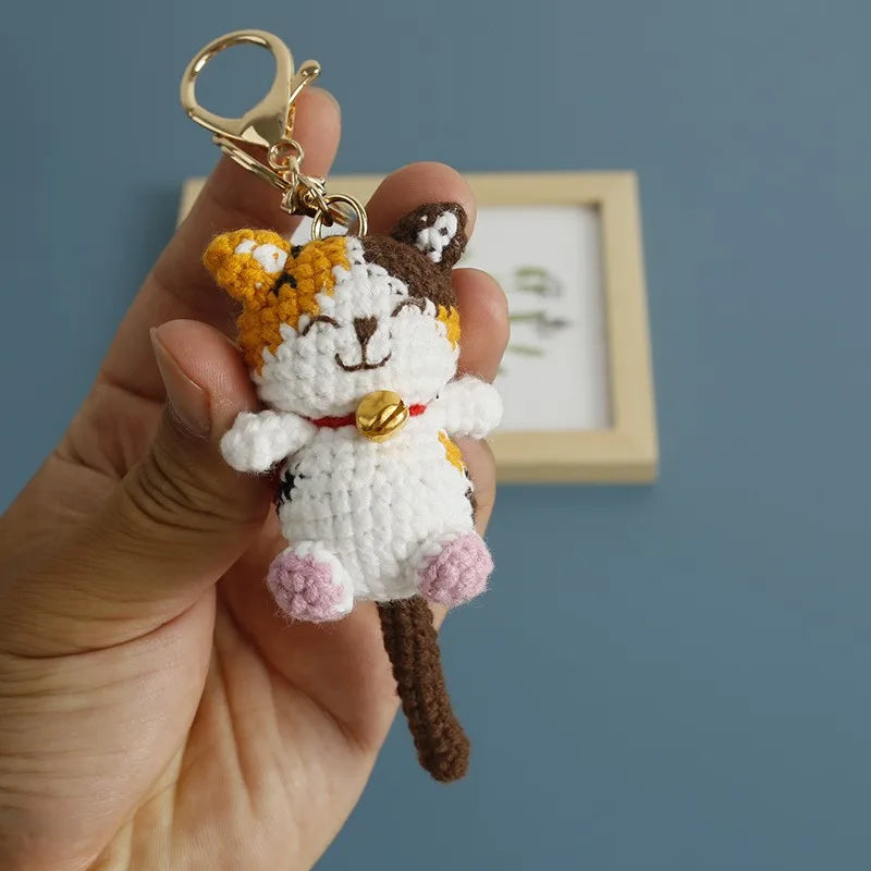 Small Cat Crochet Keychain Cute Kitten Bag Charm