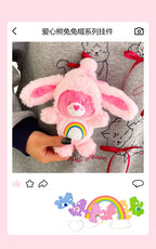 Care Bears Rabbit Hat Plush Keychain Rainbow Bear Bag Charm Gift