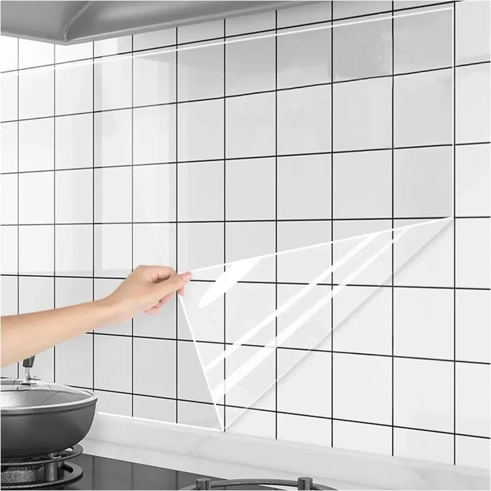 Kitchen Wall Protector Film – Oil Proof Heat Resistant Wall Sticker (One Size)