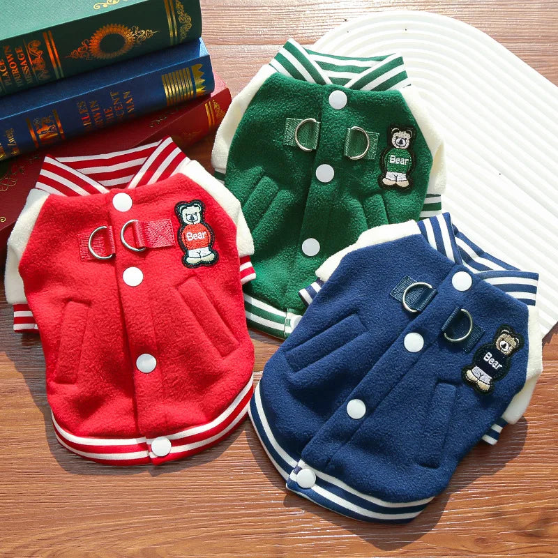 Puppy Coat With D Ring Outdoor Jacket for Small Medium Dog Button Fleece Clothing for Roppa Perro Sport Suit for Cat Wholesale