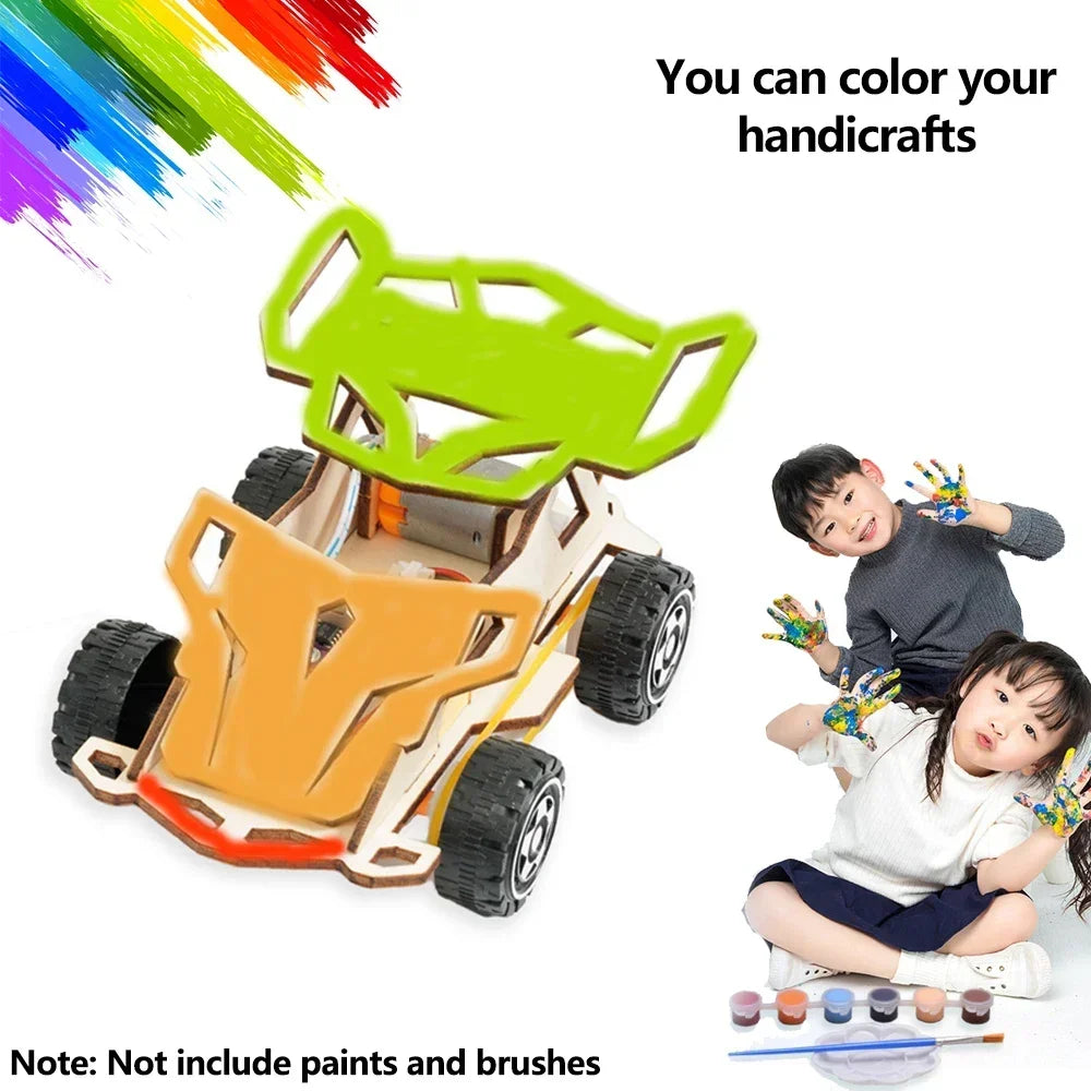 DIY Wooden Remote Control Car STEM Science Experiment Building Kit for Kids