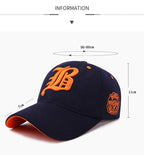 Embroidered Cotton Snapback Baseball Cap for Casual Outdoor Style
