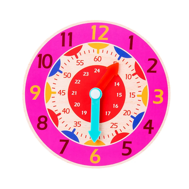 Montessori Wooden Learning Clock Time Teaching Toy for Kids