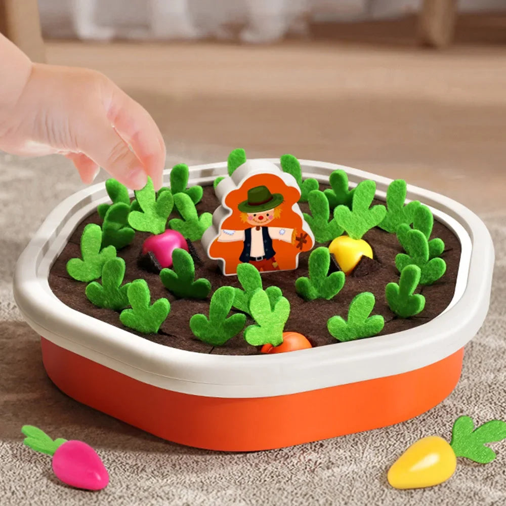 Montessori Pull Radish Carrot Harvest Matching Toy for Kids Fun