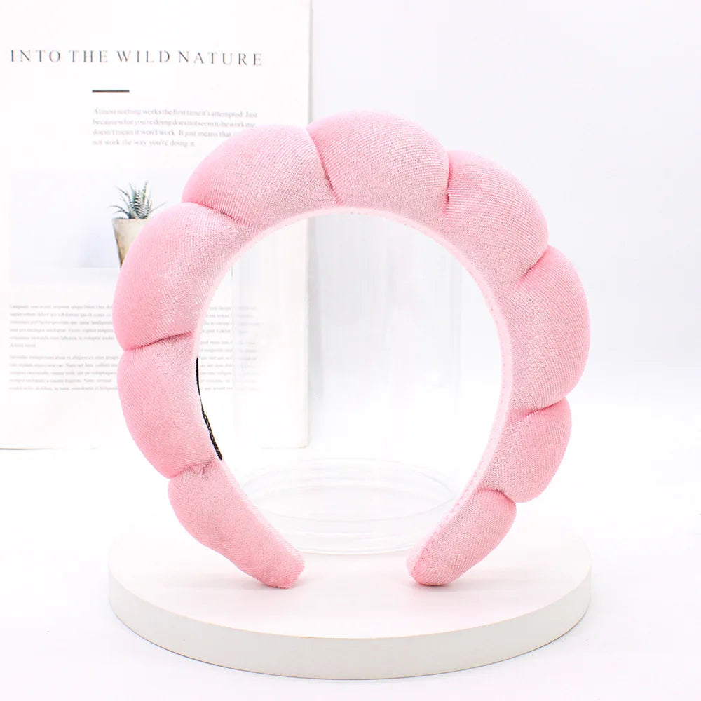 Velvet Sponge Spa Headband for Face Washing & Skincare