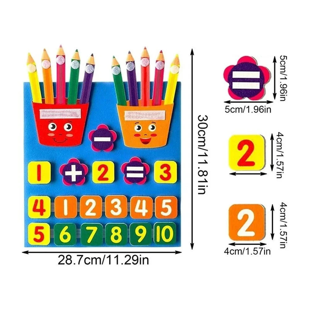 Felt Learning Board Addition and Subtraction Montessori Math Toy