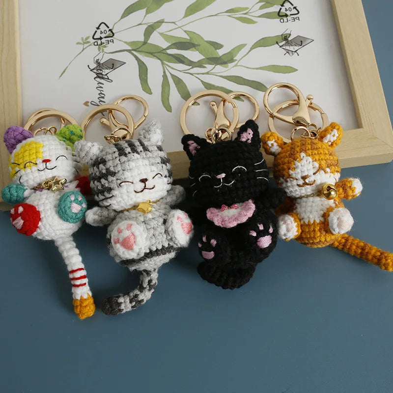 Small Cat Crochet Keychain Cute Kitten Bag Charm