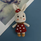 Cute Rabbit Crochet Keychain Handmade Bunny Bag Charm