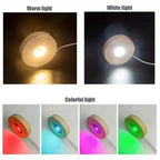 1/4pcs LED Wooden Round Lighted Base Adjustable Colors Changing Display Stand for Home Illuminate 3D Crystal Glass Resin Art