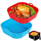 Reusable Silicone Air Fryer Pot – Food Grade Square Baking Tray