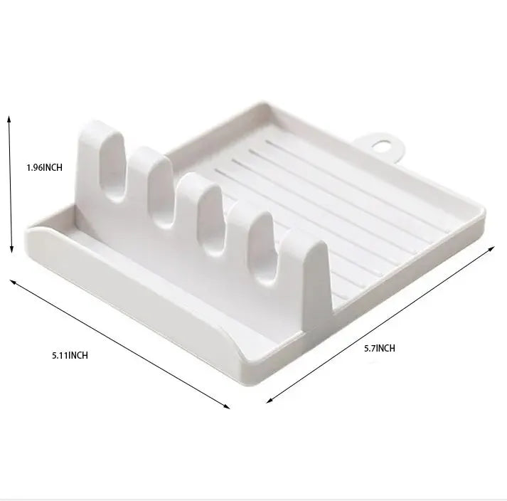 1PC Multi-Function Kitchen Spatula Rack – Spoon Rest & Pot Lid Holder