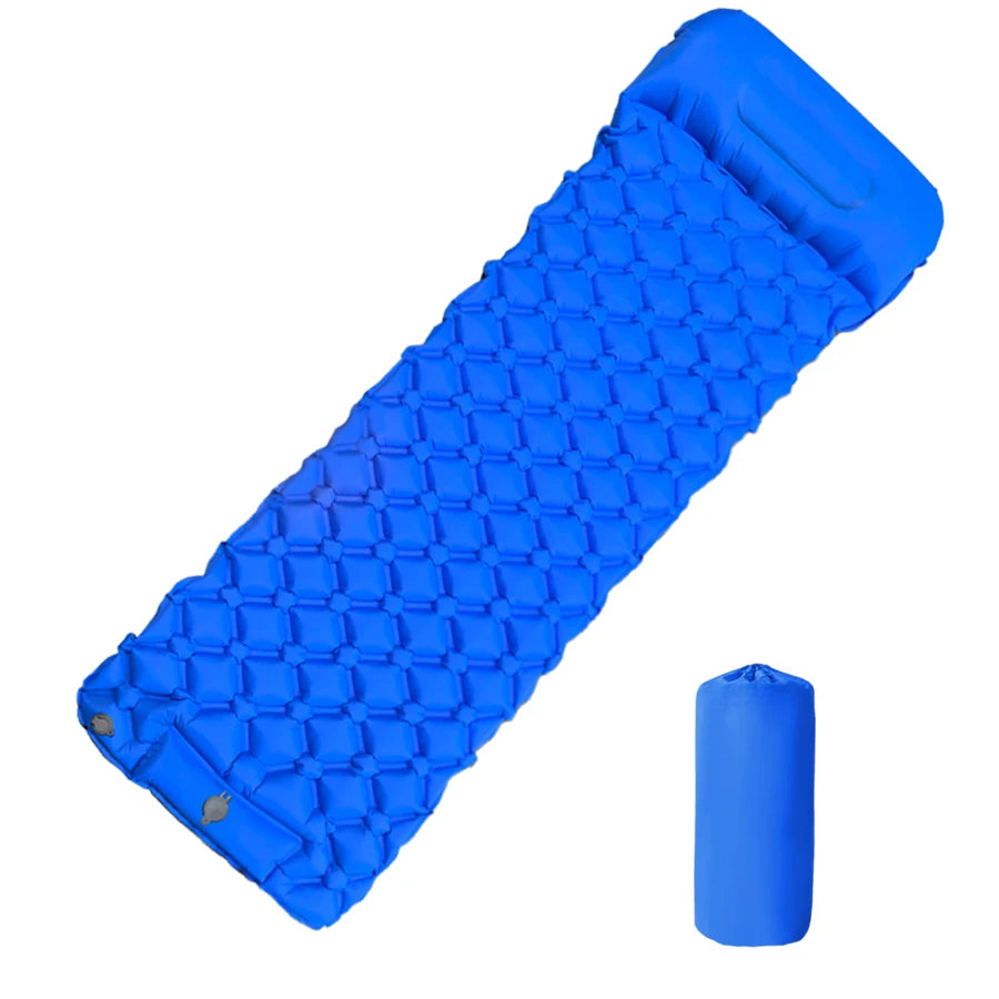 Ultralight Inflatable Camping Sleeping Pad with Built-In Pump & Pillow for Hiking