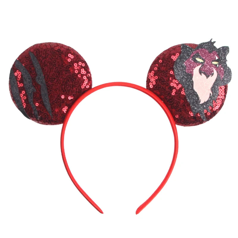 2026 Festival Party Cosplay Mouse Ears Headband 3.3" Ears Glitter Hairband For Boys Girls DIY Cartoon Hair Accessories