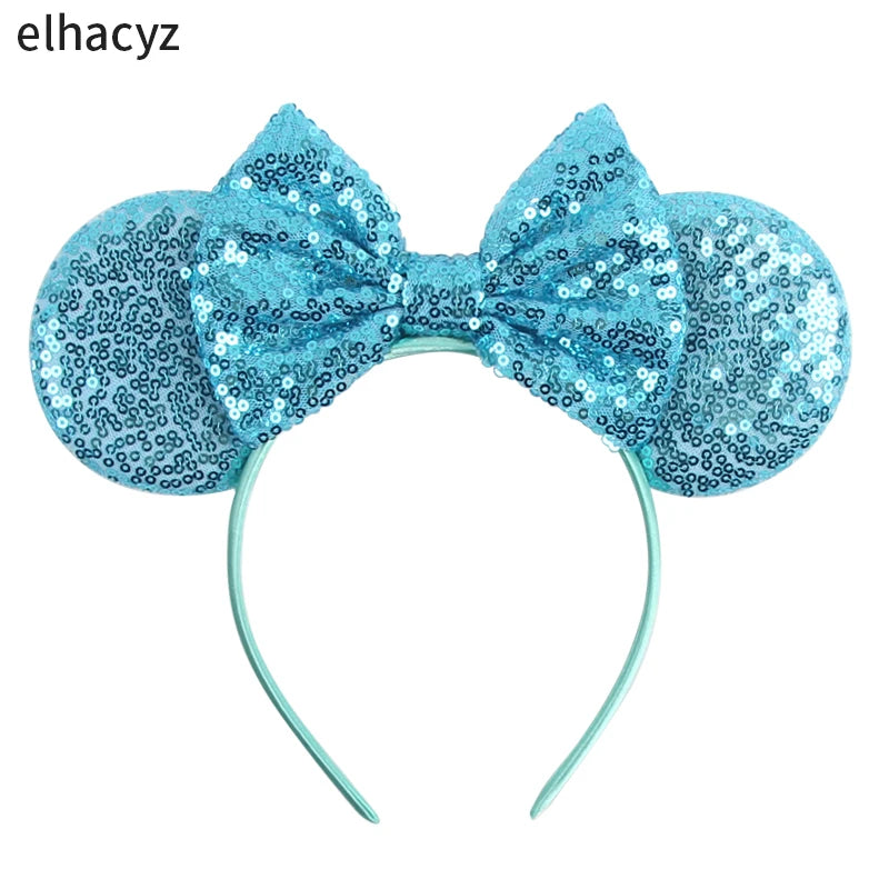 Embroidered Sequin Ears Bow Headband for Women & Girls