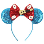 HEROCROSS Cute Stitch Headbands For Girls Sequins Bow Hairband Women Angel Headwear Kids Ears Hair Accessories Carnival Gift