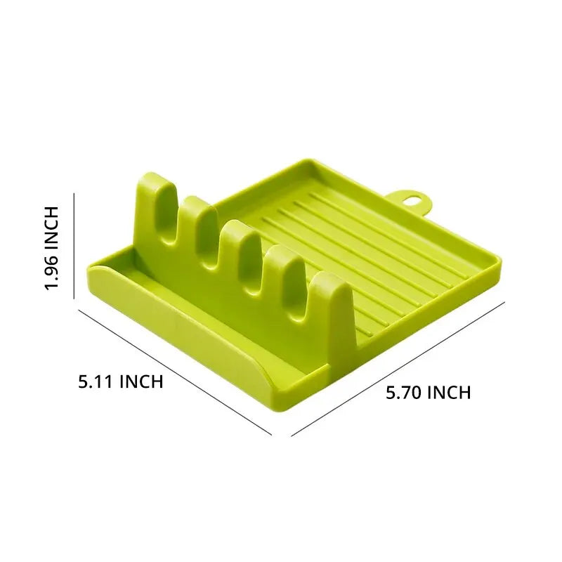 1PC Multi-Function Kitchen Spatula Rack – Spoon Rest & Pot Lid Holder