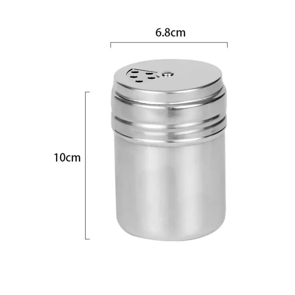 Stainless Steel Seasoning Jar with Rotating Lid for Salt and Spices